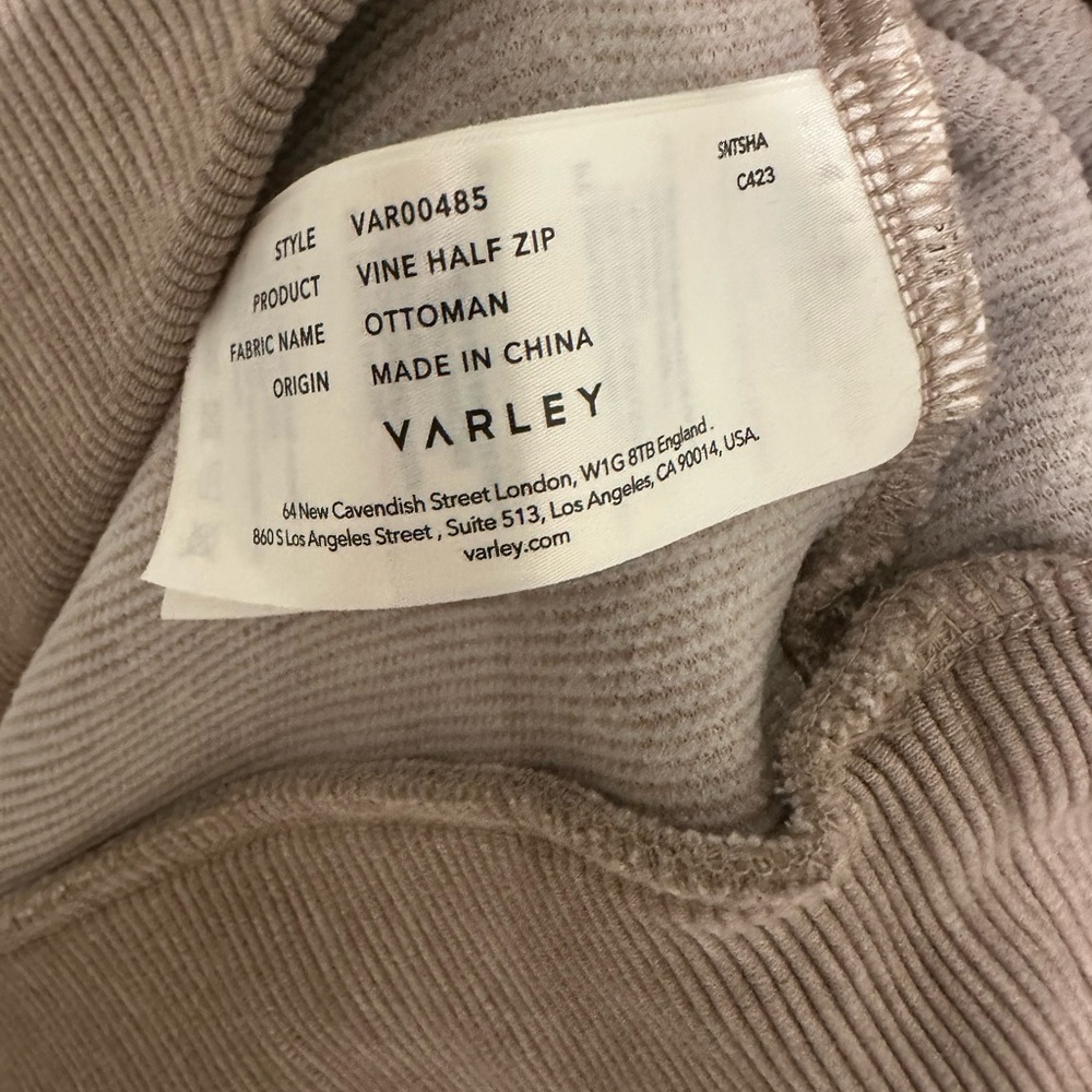 Varley Vine Pullover Tan Zip Up Sweater with Mock Neck - Picture 4 of 7